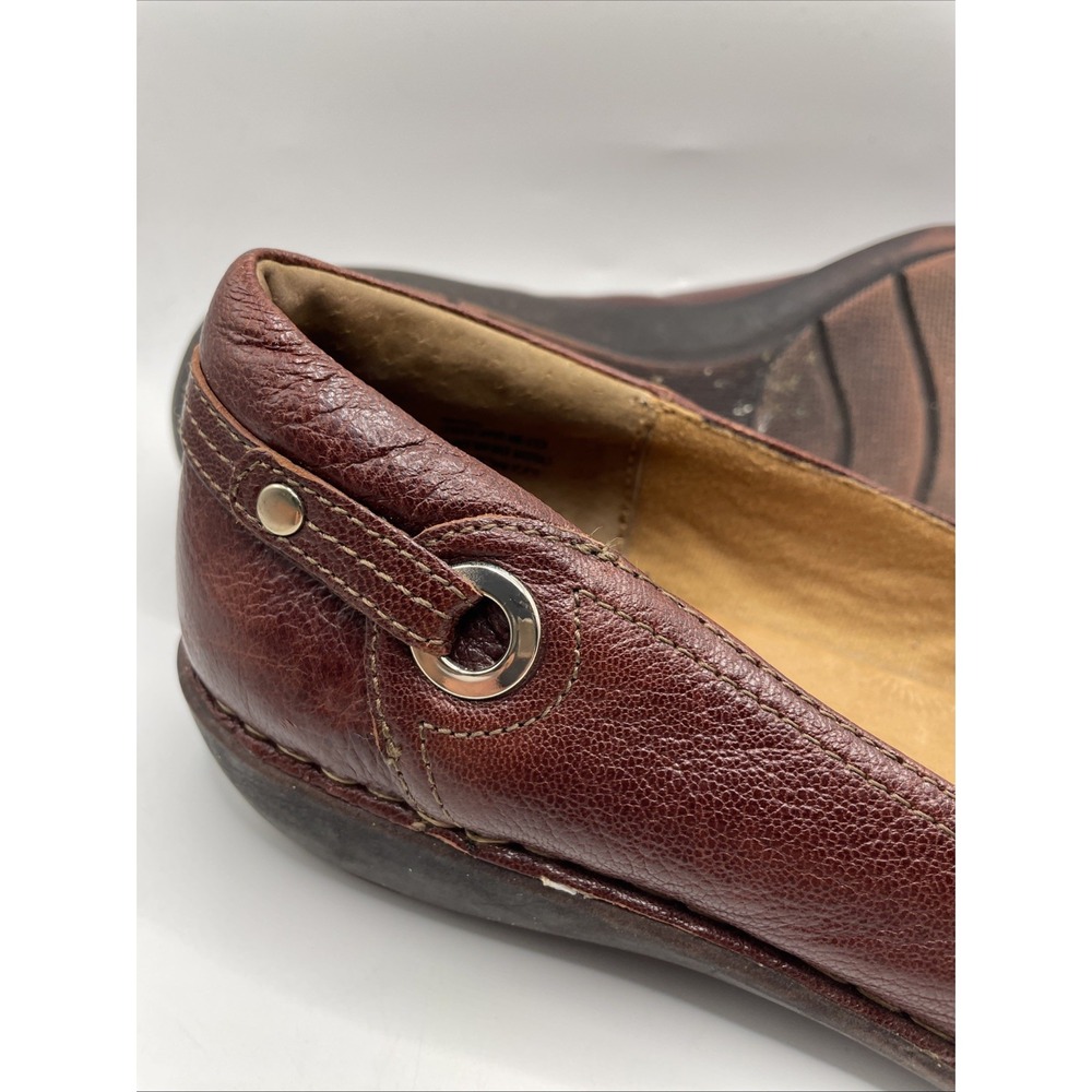 Montana Artisan Crafted Burgundy Leather Wedge Heel Flats Women's Size 9 M - Picture 10 of 12